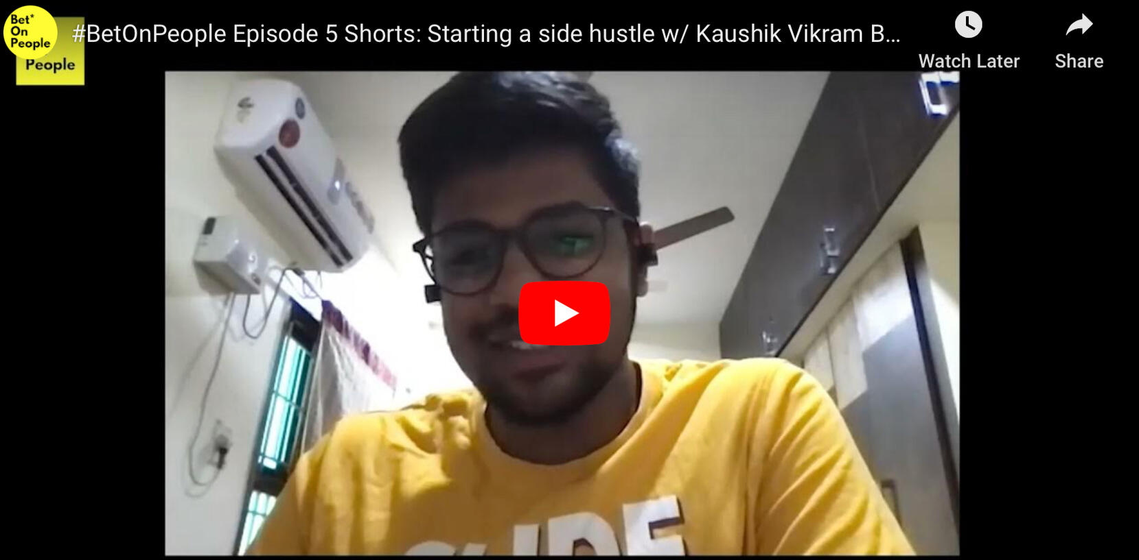 Starting a side hustle w/ Kaushik Vikram Balaji: I was invited as a guest in BetOnPeople podcast where I shared my experiences in starting a side hustle, leveraging LinkedIn effectively, tips to break into SaaS companies.